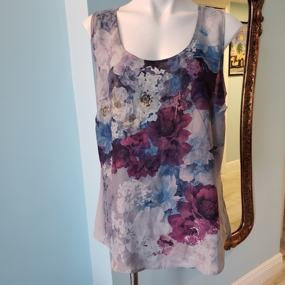 GRAY FLORAL TANK TOP TORRID